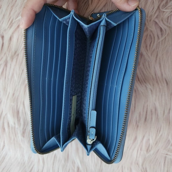 Kate Spade Zip Around Accordian Wallet Blue - Picture 9 of 13